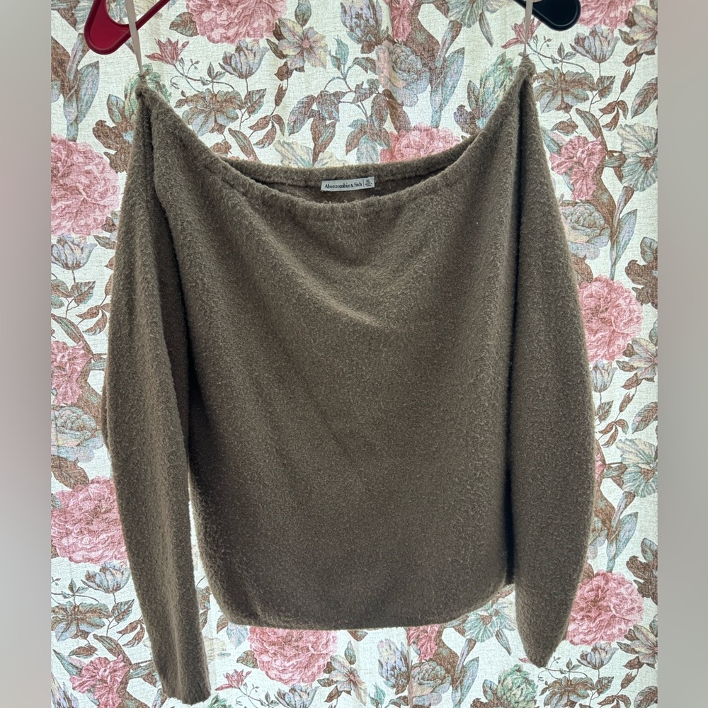 A&F boucle off the shoulder sweater